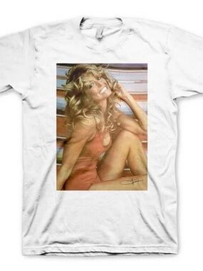 White Graphic Tee - Farrah Fawcett